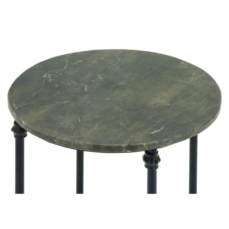 Table d'appoint en marbre Eastchester, Beige / Brun