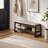  Solid Wood Shoe Bench with Cushion, 2-Tier Entryway Storage Bench-1462566187-1470296802