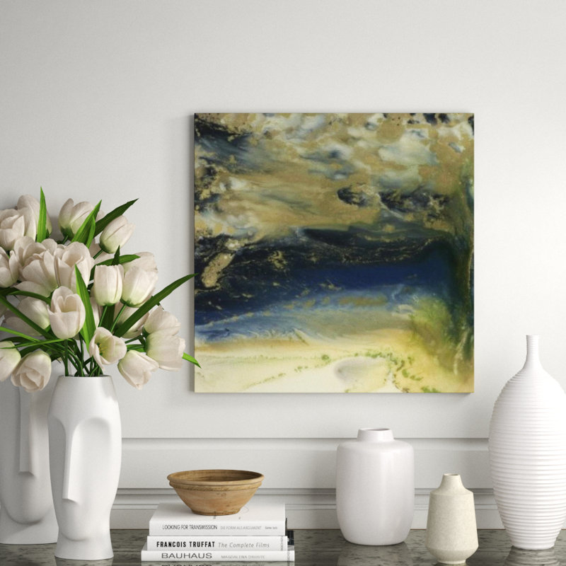 Sapphire Echos II Print by Blakely Bering, Image Brush Gel, 24" H x 24" W x 1.5" D