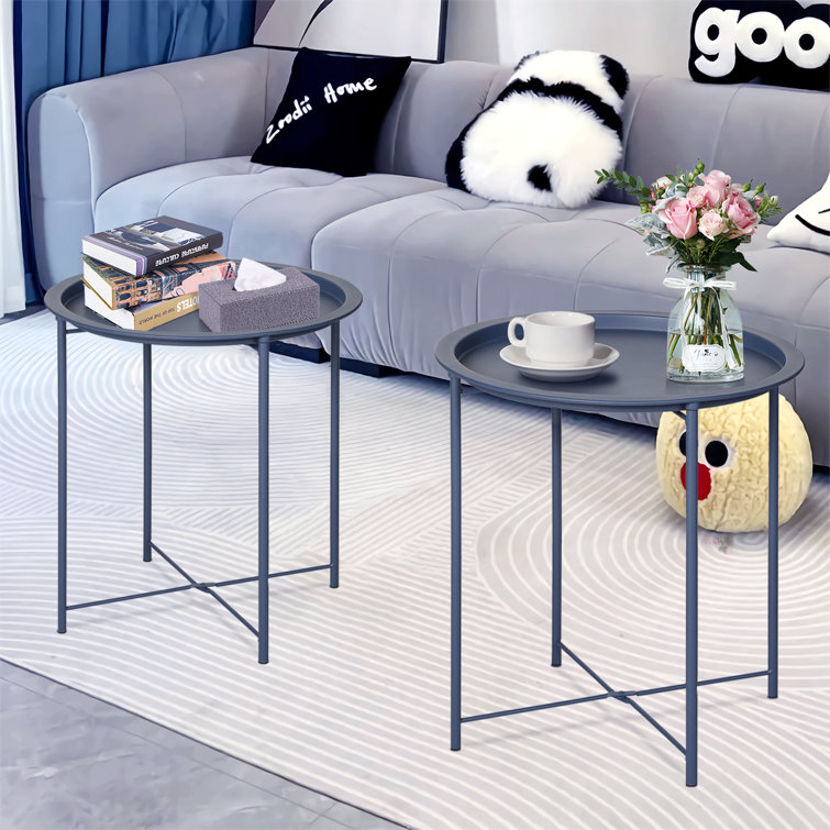 Annaleese Foldable Tray Cross Legs End Table