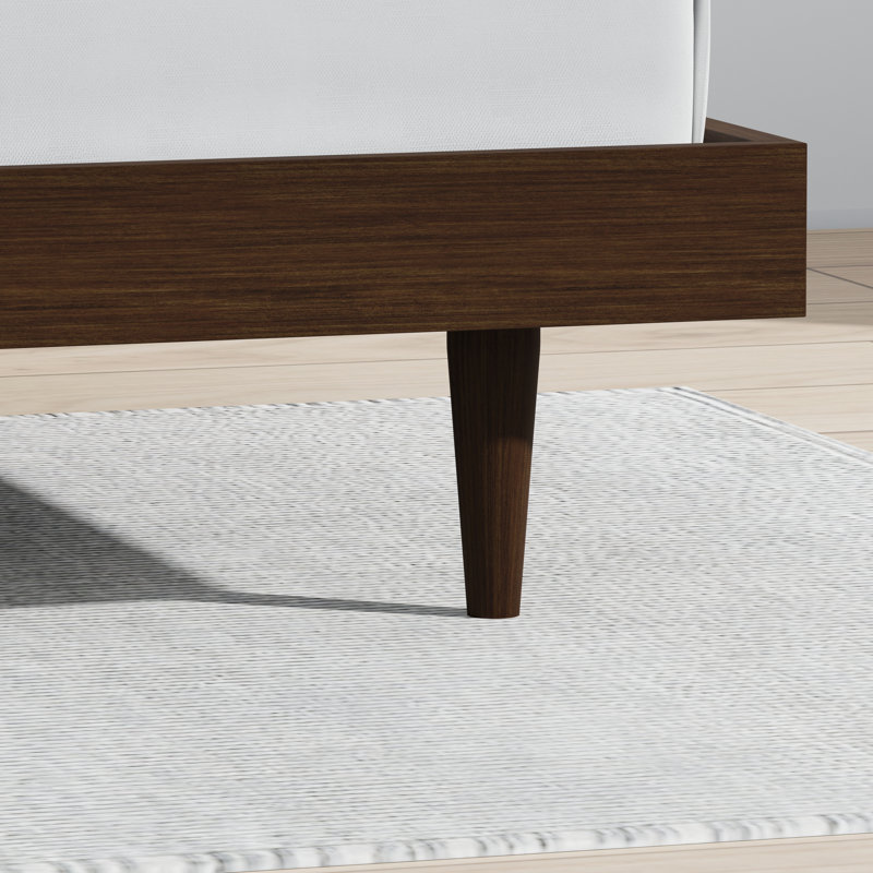 Wojcik Modern Wooden Bed Frame, Brown, King