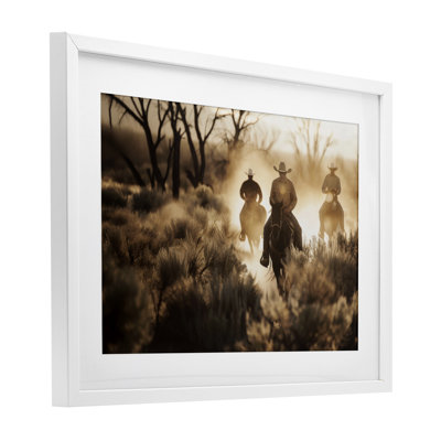 «Riders Of The West», reproduction sous verre encadrée, conception par Lazar Studio