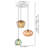  VetroMix  3 - Light Contemporary Vintage Cluster White Pendant Light with Colored Glass Shades