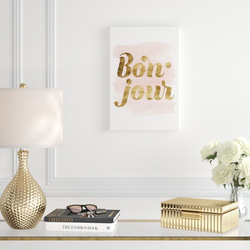 'La Vie in Pink II' by Grace Popp - Typography Print, 46cm H x 30cm W, Wrapped Canvas
