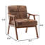 Siège d'appoint de salon, cuir PU, intérieur en microfibre, fauteuil en cuir massif pour la maison, rembourrage, base très confortable-120261251