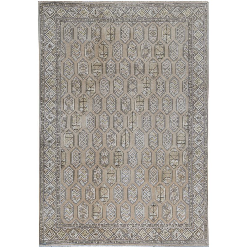Hand-Knotted High-Quality Beige Area Rug