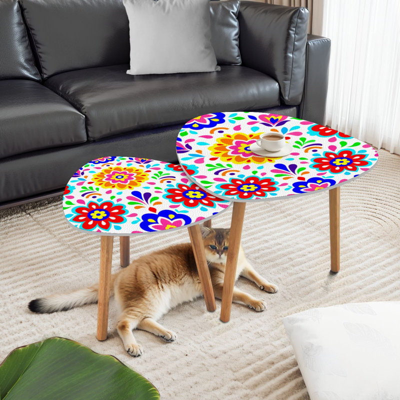 Ensemble de 2 tables basses gigognes Triangle