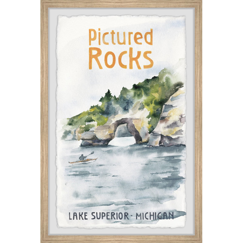 Peinture sur roches dans le lac Supérieur par - peinture encadrée, H 24 po x l 16 po x P 1,5 po