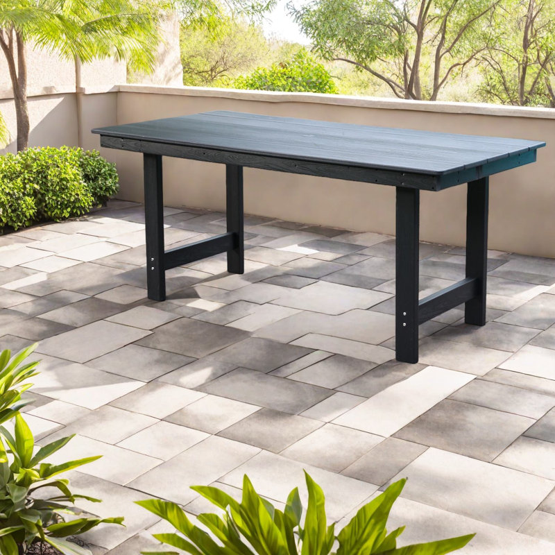 Durable Hdpe Patio Dining Table Set For Backyard Gatherings, Modern Style