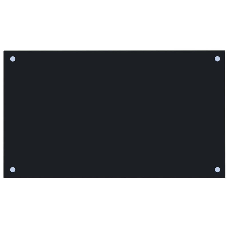 Howlett 40cm W x 70cm L Glass Peel and Stick Field Tile, Black