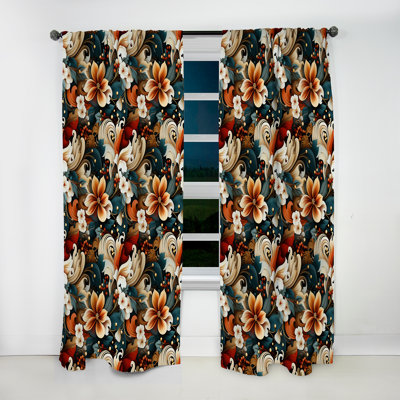 Bohemian Paisley Earth Tones I - Glam Velvet Curtain - Room Darkening - 1 Panel