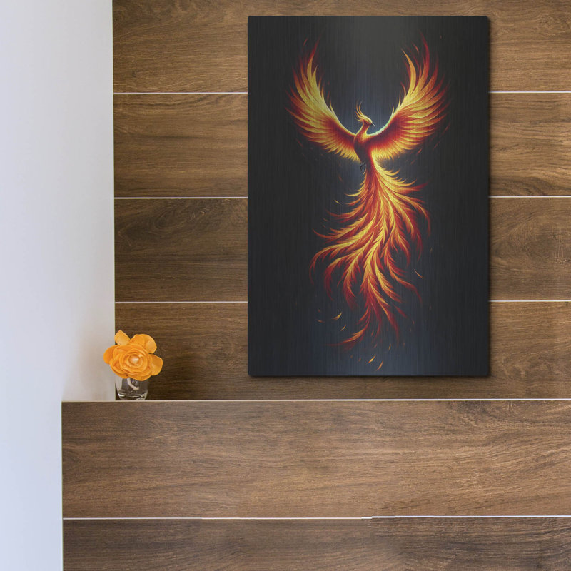 Art mural en métal Trinx «The Phoenix» par Andreas Magnusson, H 16 po x l 12 po