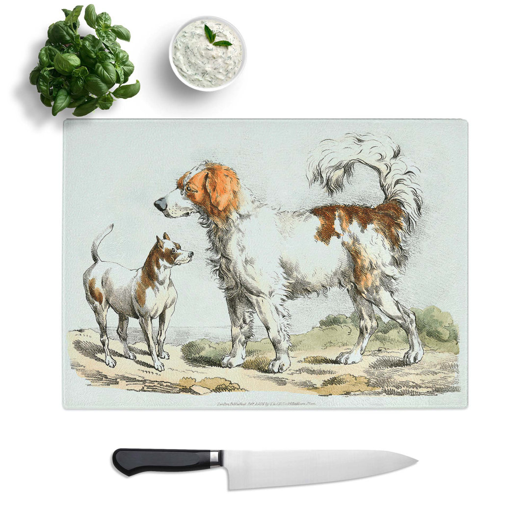 Tempered Glass Two Hunting Dogs by Henry Alken Chopping Board