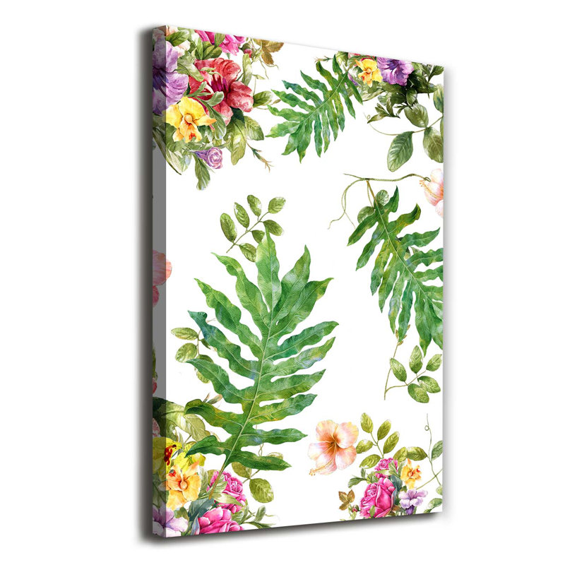 Tropical Flowers - Wrapped Canvas Print