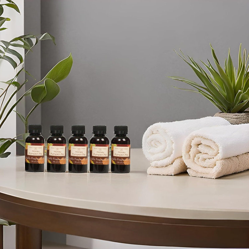 Hosley Set of 5 Honey Pumpkin Pie Fragrance Warming Oils, 56ml Each Fall Scented Oils for Diffusers, Burners & Warmers Cozy Home & Aromatherapy