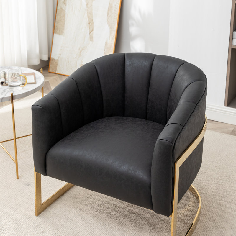 Fauteuil demi-tonneau Tellico, Polyester noir