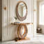 Wood Frame Oval Wall Mirror