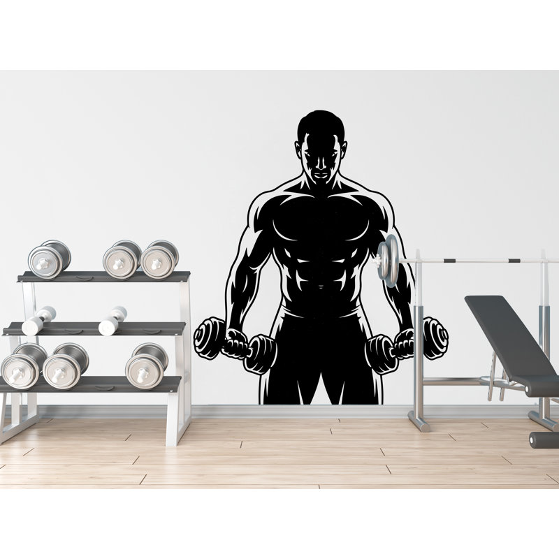 Autocollant mural pour homme, gymnase, décorateur de remise en forme, entraînement, vinyle adhésif, autocollants muraux, salle de bain