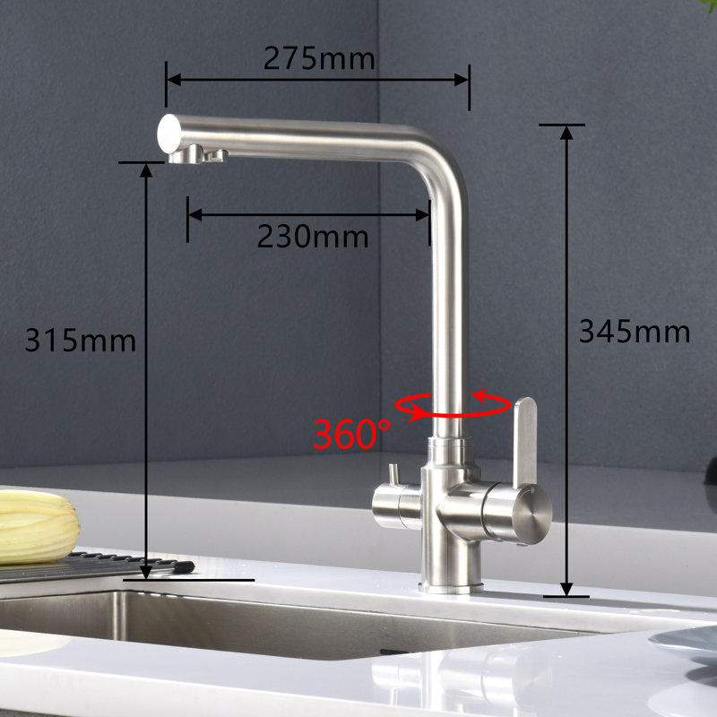 Belfry Bathroom Brea Kitchen Faucet with Side Spray, Stainless Steel