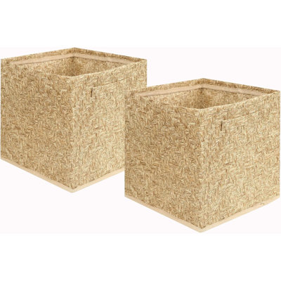 Panier de rangement pliable en corde de papier recyclé avec poignées