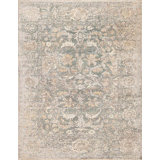 Shangri-La Hand Knotted Wool Area Rug in Gray/Light Green/Beige