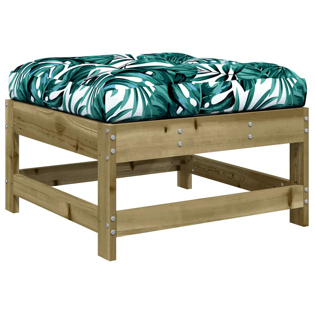 vidaXL Garden Footstool Wooden and Leaf pattern | Wayfair