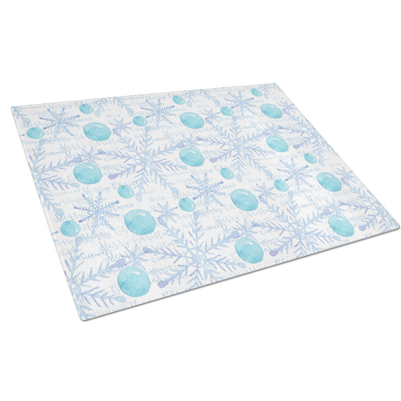 Caroline's Treasures Tempered Glass Winter Snowflakes on Cutting Board