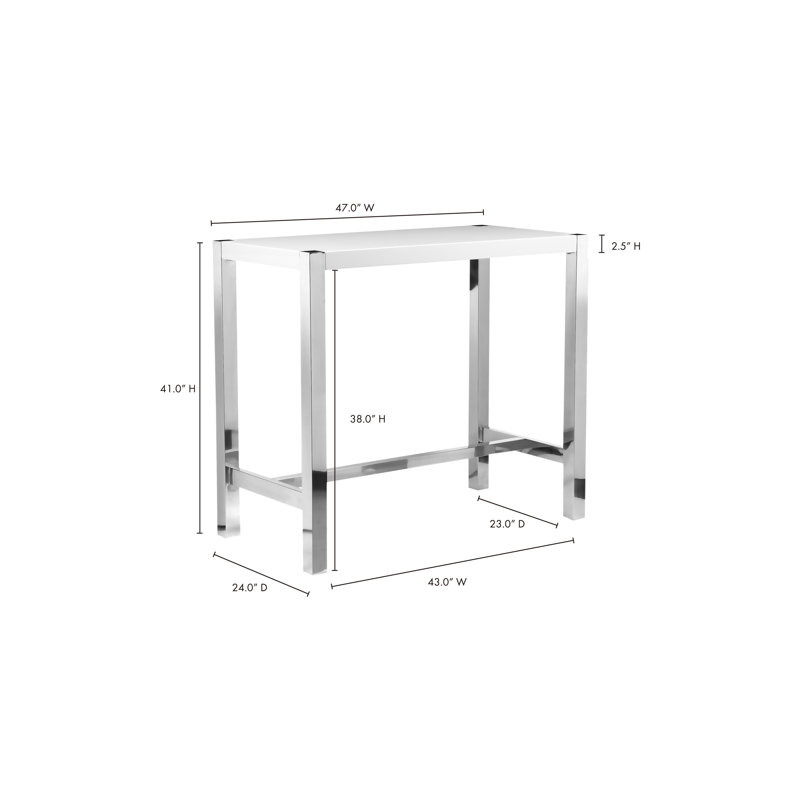 Dining Table, White, Bar Height (41" Height)