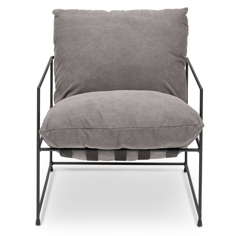 Danita Armchair, Washed Grey Performance Canvas