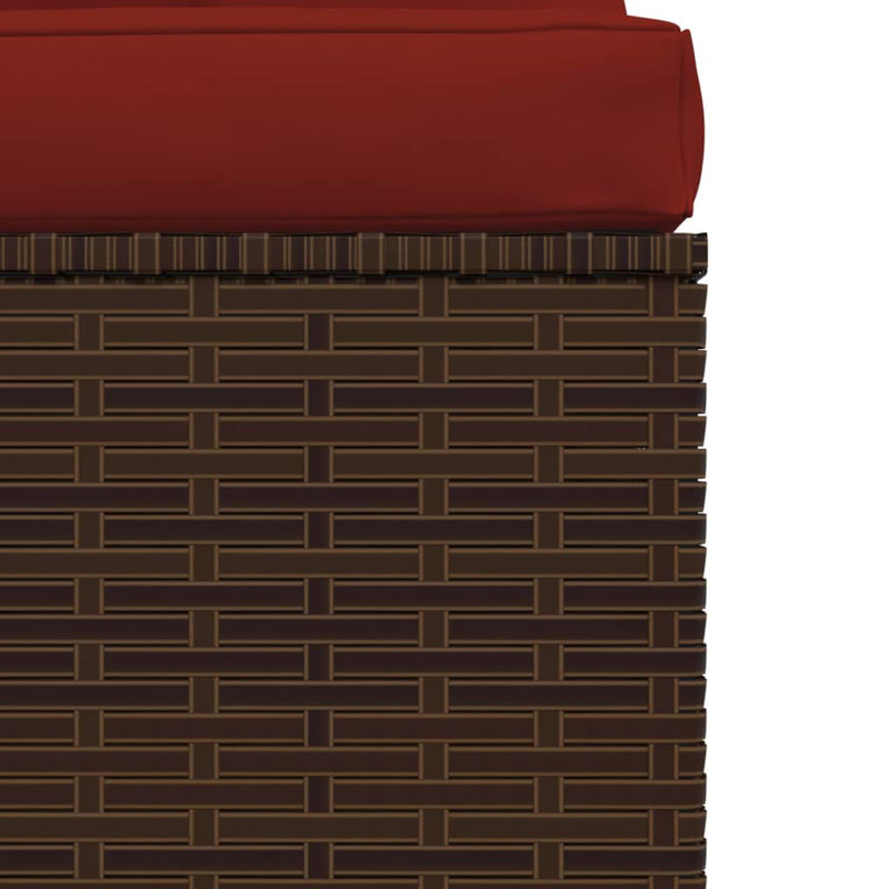 82.7" Wide Rectangle Patio Sofa with Cushions, Cinnamon Red, Brown