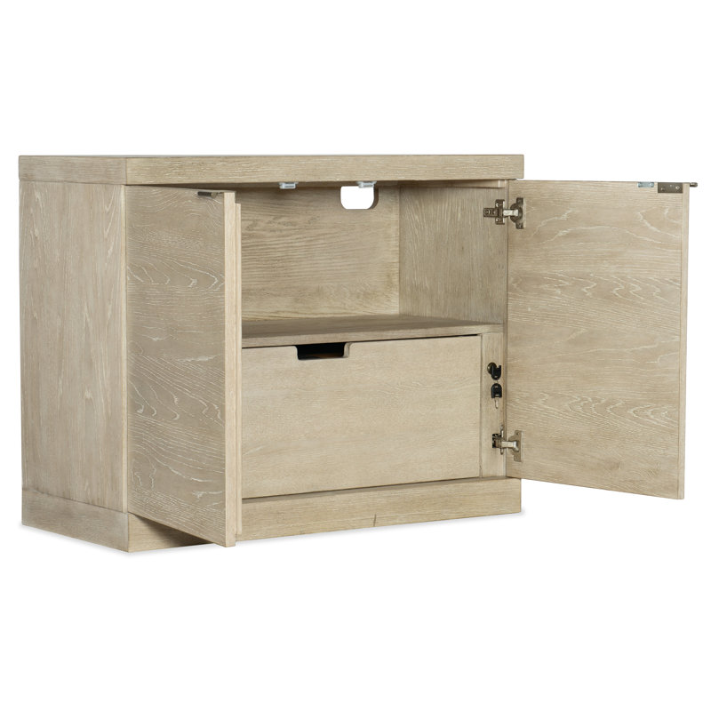 Cascade 38'' Beige Oak Veneer Lockable File Cabinet
