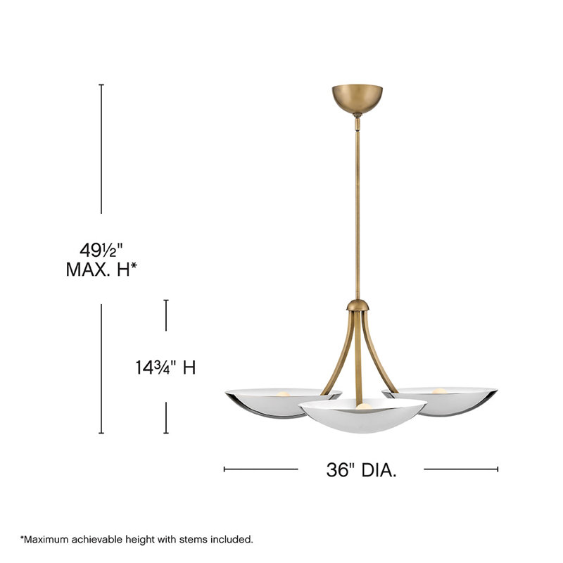 Glenn 3 - Light Chandelier, White