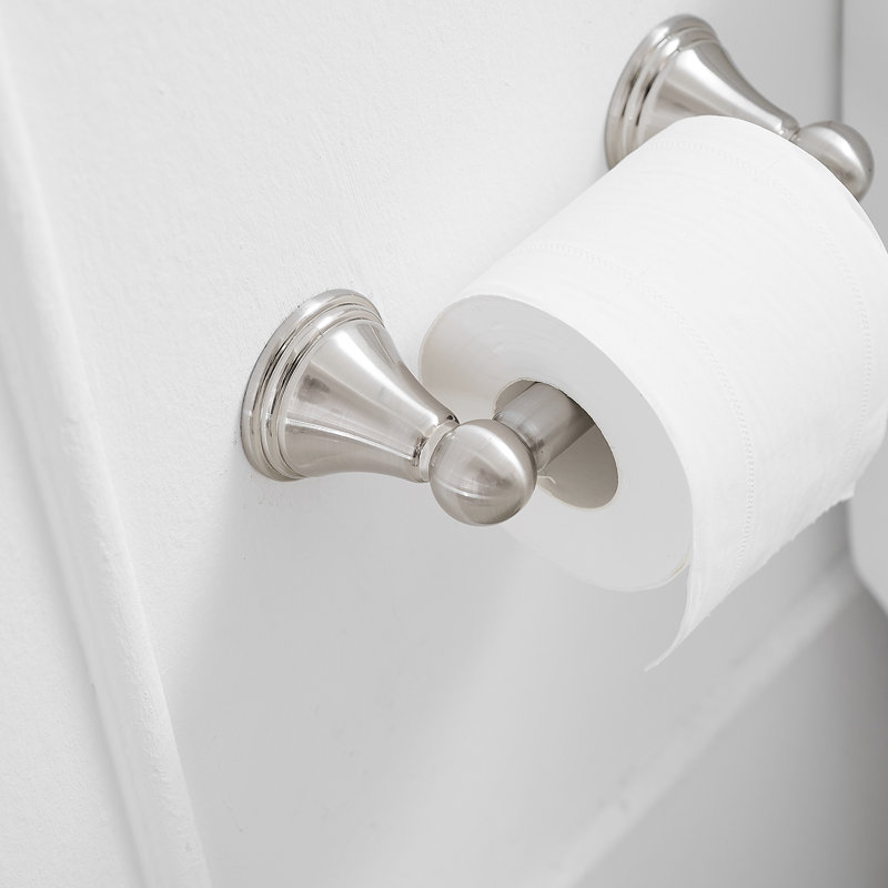 Wall Mounted Toilet Paper Holder, Brushed Nickel