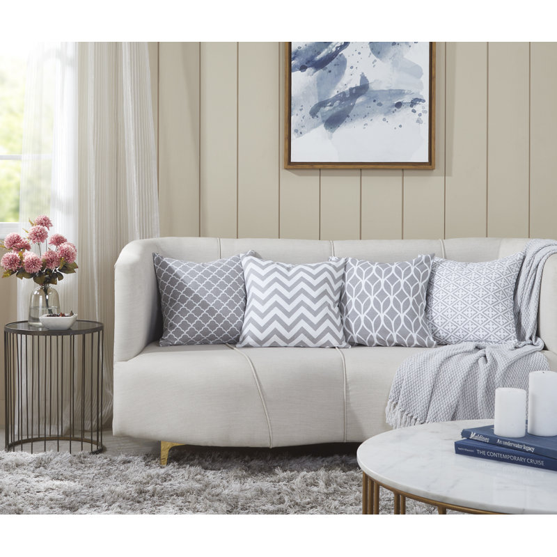 Arylide Square Throw Pillow Cover, Grey