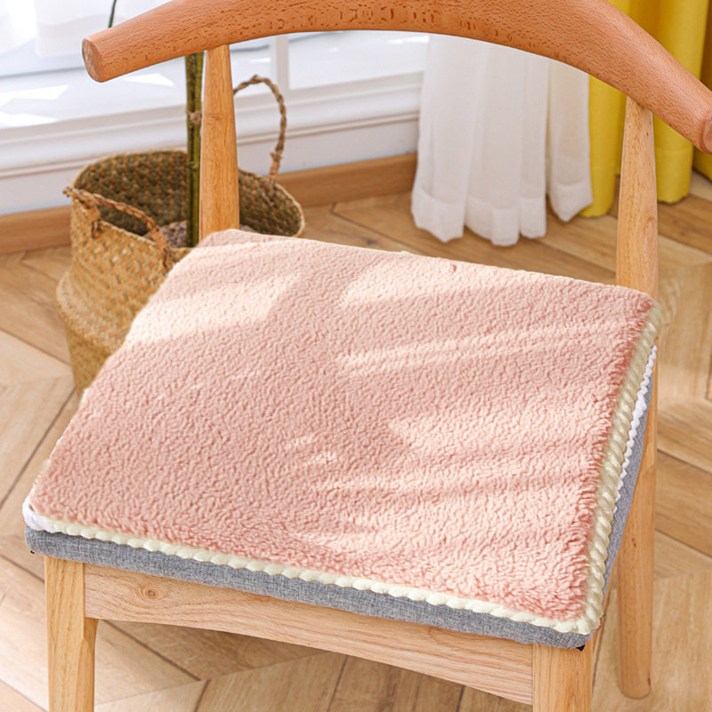 Seat Cushion Chair Cushions Thicken Soft Student Seat Pad Winter Warm Office Chair Sit Mat Non-Slip Stool Cushions, Pink