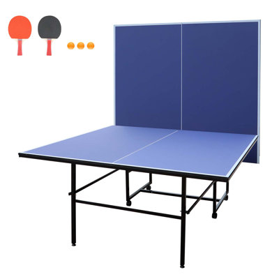 Table de ping-pong de table de tennis de table de 9 pi, pliable et portable avec filet, 2 raquettes, 3 balles pour les jeux d'intérieur