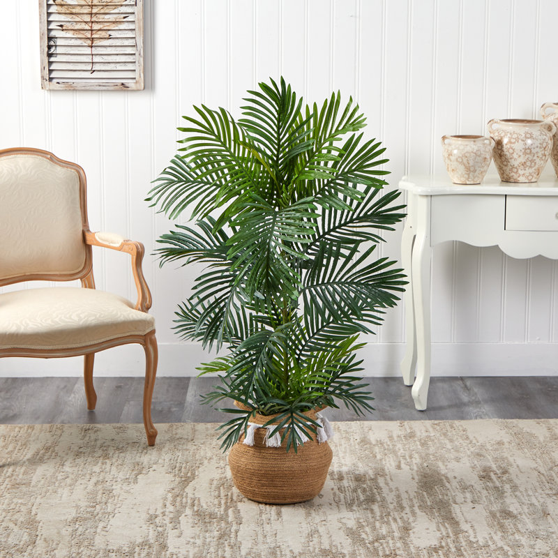 4 pi Palmier artificiel en coton naturel tissé à la main avec des pampilles Areca