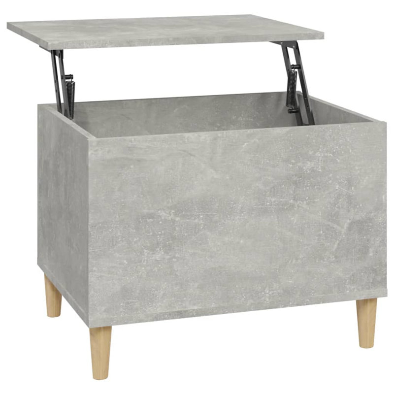 Kishaun Lift Top Four Leg Coffee Table with Storage, Concrete Grey, 45cm H x 60cm W x 44.5cm D