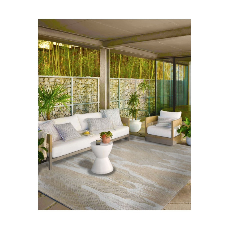 Tapis lavable à motif tissé moderne à rayures entrelacées Modern, Sous-tapis rectangulaire 3 pi 11 po x 5 pi 11 po i