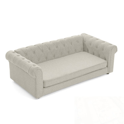 Dog sofa bed with button tufted design