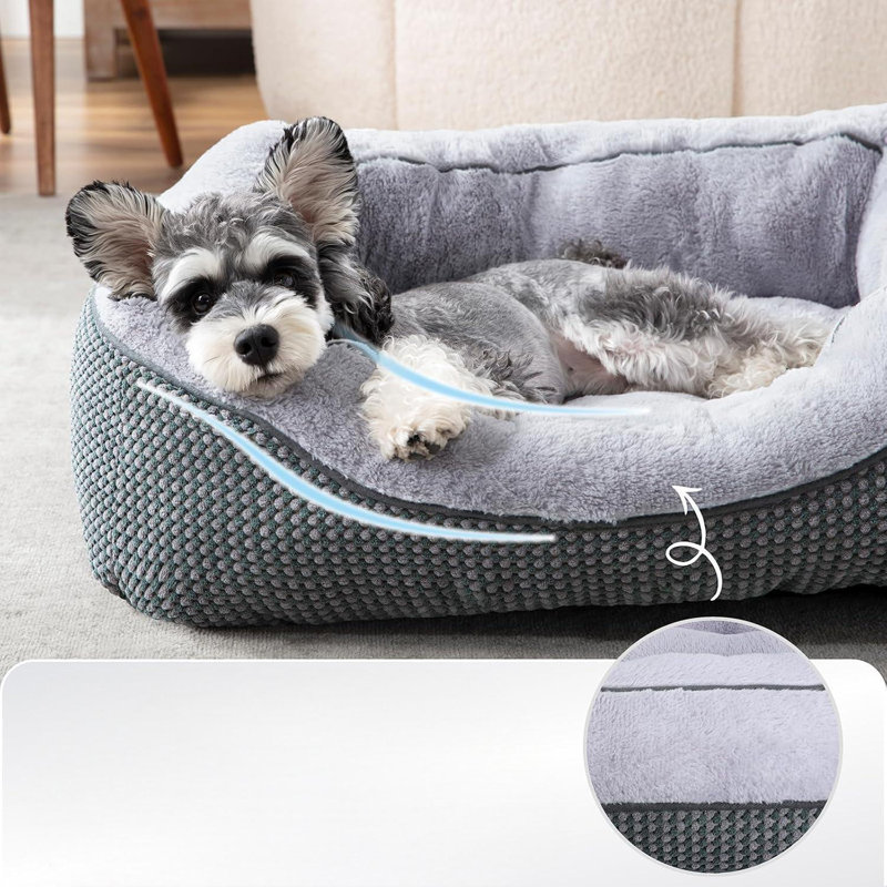 Ce lit pour chien rectangulaire de taille moyenne possède une fonction orthopédique, un fond chaud, doux, lavable, antidérapant et durable, ce qui facilite le sommeil apaisant des chiens.