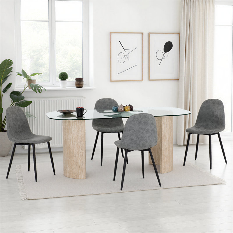 Modena & Athens 4 - Person Dining Set, Grey