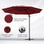 10ft Cantilever Patio Umbrella with 360° Rotation, Wine Red