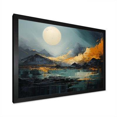 Gris et jaune, paysage de montagne abstrait III - paysage abstrait
