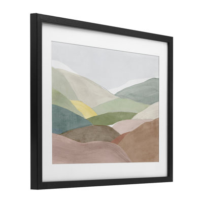 Soft Rolling Hills Framed Print Under Glass, design by Ian C.