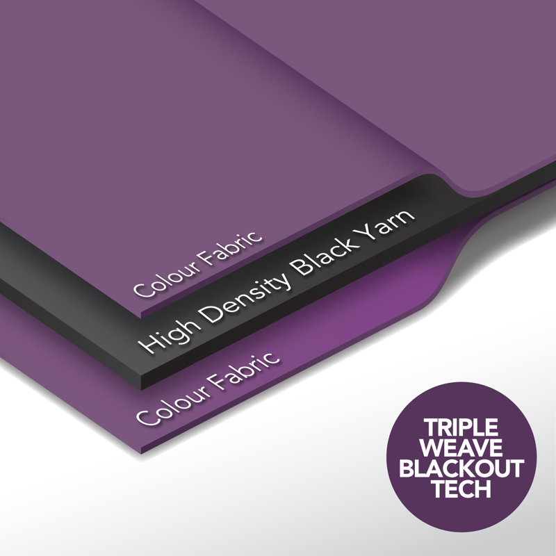 Marcela Eyelet Room Darkening Thermal Curtain, Purple Grape, Width 168 x Drop 138 cm