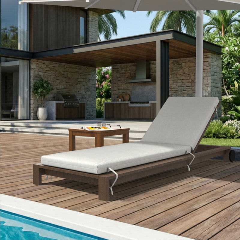 Lani Sunbrella® Outdoor Chaise Lounge Cushion, 22.5" W x 74" D, Sunbrella Bliss Linen
