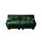 Cloud Couch Sleeper Sofa For Living Room, Chenille 2 Seater Sofa With 2 Lumbar Pillows And 2 Throw Pillows , Upholstered Wide Arm Sofa With 2 Ottomans,Chenille Green-1049296211