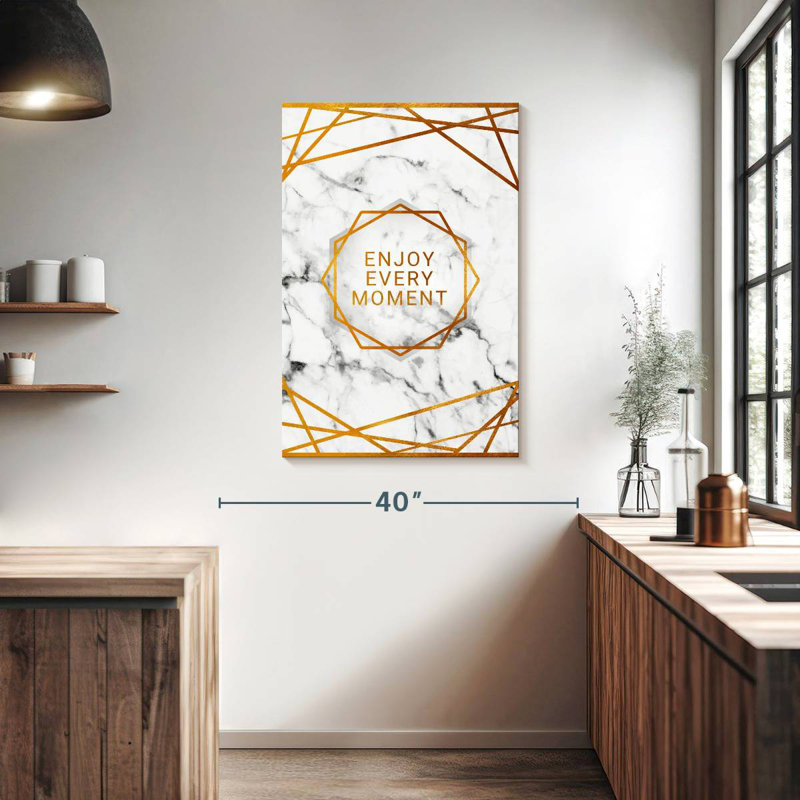 Tergel «Enjoy Every Moment», typographie géométrique, H 39 po x l 26 po