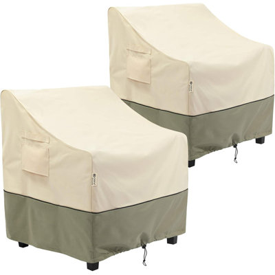 2 Pack Outdoor Chair Covers - Fits Up To 32"Wx37"Dx36"H, Waterproof Lounge Deep Seat/Lawn Furniture Covers